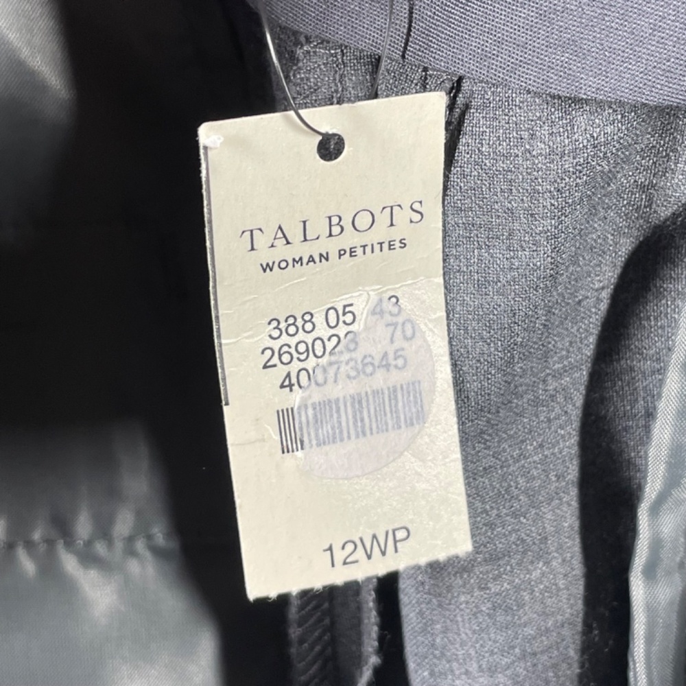 NEW Talbots Pants Womens 12 petite gray heritage straight leg classic - Picture 5 of 9